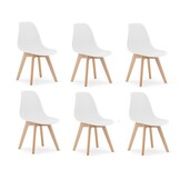 Dining chairs KITO - set of 6 dining table chairs - white