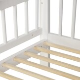 Husbädd hus - barnsäng - trä - med staket - 200 x 90 cm - vit