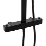 Black Shower Panel - with 25cm Rain Shower - and Thermostatic Faucet