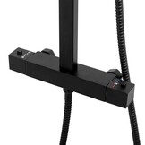 Duschpanel svart - med regndusch 25 cm - och termostatblandare