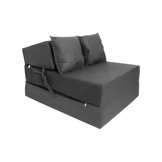 Hopfällbar madrass - gästsäng - 200x70x15 cm - mörkgrå