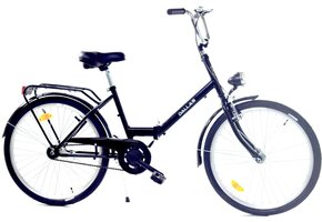 Hopfällbar cykel - 24 tum - utan växlar - svart