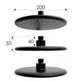 Shower Set - Rain Shower 20cm - with Thermostatic Faucet - Black