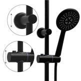 Duschset - Regndusch 20cm - med Termostatblandare - Svart
