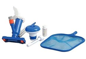 Jilong pool cleaning set - test strip and brush with net