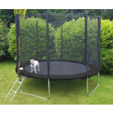 Trampolin sort 244 cm - med sikkerhedsnet - op til 110 kg.