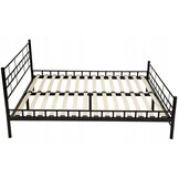 Metal bed frame with slatted base - 180x200 - black