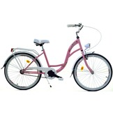 Flickcykel - 24 tum - robust - vit rosa - Dallas Bike