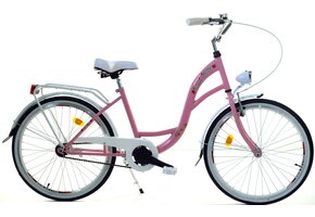 Pigecykel - 24 tommer - robust - hvid lyserød - Dallas Bike