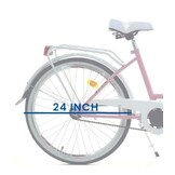 Flickcykel - 24 tum - robust - vit rosa - Dallas Bike
