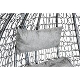 Hanging chair - egg chair - with gray stand & cushions - up to 125kg