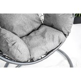 Hanging chair - egg chair - with gray stand & cushions - up to 125kg