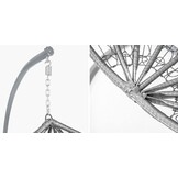Hanging chair - egg chair - with gray stand & cushions - up to 125kg
