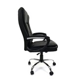 Office chair with luxury seat and armrests - black - adjustable