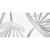 Hanging Chair - Egg Chair - with frame - white-beige - up to 125 kg