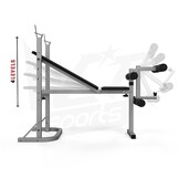 Weight bench fitness with weights and barbell - combination set 60 kg