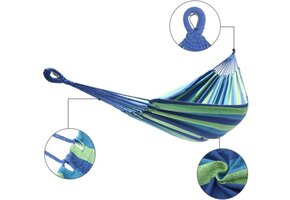 Hammock - 2 person - 220x150 cm - blue green