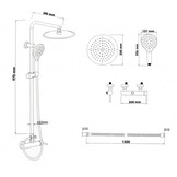 Shower set - with Shower Mixer Tap - and Rain Shower - Black