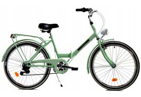 Foldcykel - 24 tommer - 6 gear - mintgrøn