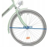 Foldcykel - 24 tommer - 6 gear - mintgrøn