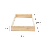 Havesenge - vokseboks - 120x80x18 cm - træ - med jorddug