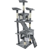 Scratching Post & Playhouse XXL - Cats - Gray - 170 cm Tall - with Hammock