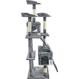 Scratching Post & Playhouse XXL - Cats - Gray - 170 cm Tall - with Hammock