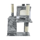 Scratching Post & Playhouse XXL - Cats - Gray - 170 cm Tall - with Hammock