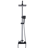 Duschset - regndusch 20cm - med duschblandare - svart - vänsterhänt