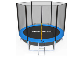 Trampolin 305 cm med säkerhetsnät - upp till 120 kg - blå