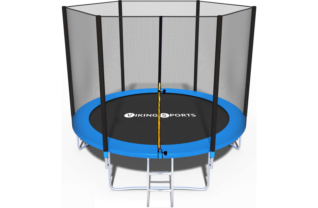 Trampolin 305 cm med sikkerhedsnet - op til 120 kg - blå