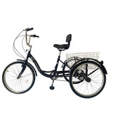 Trehjulet cykel - sort - 7 gear