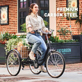 Trehjulig cykel - svart - 7 växlar