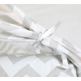 Tipi tent - play tent with floor mat and pillows - gray - zigzag