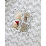 Tipi tent - play tent with floor mat and pillows - gray - zigzag