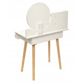 Sminkbord - rund spegel - sminkbord - 80x40x122 cm - vit