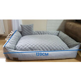 Hundbädd grå 120x90 cm - tvättbar hundkudde - vattentät hundbädd