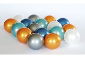 Ball pit balls 1000 pieces 7cm, gold, silver, transparent, turquoise, light blue