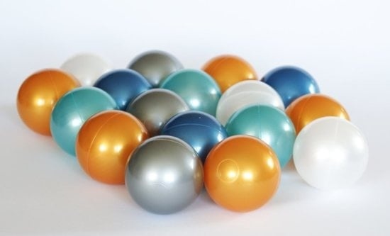 1000 styks bold pool bolde 7cm, guld, sølv, gennemsigtig, turkis, lyseblå