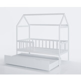 Bed house - toddler bed 160x80 cm - with bed drawer and guest bed - white