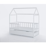 Bed house - toddler bed 160x80 cm - with bed drawer and guest bed - white