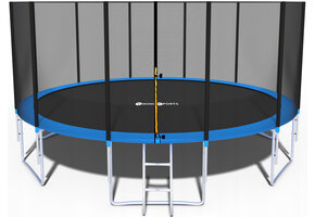 Trampolin - blå - 465 cm - med nät och stege - upp till 180 KG