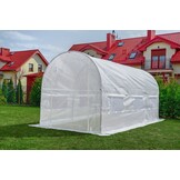 Garden greenhouse 4.5x2x2 meters white - with 6 mosquito net windows - 9m2.