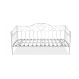 Sengeramme 90x200 cm - metal - hvid - med lamelbund - hjerter