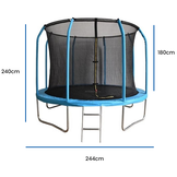 Trampolin - 244 cm - med sikkerhedsnet og stige - op til 110 kg