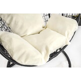 Hanging Chair - Egg Chair - with Frame - Black-Beige - up to 125 kg