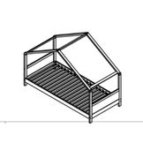 Husbädd barnsäng 90x200 cm massivt trä vit med ribbottnar
