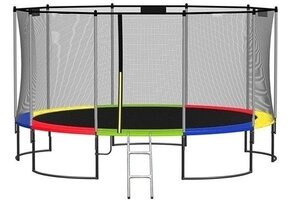 Regnbue trampolin 305 cm - med sikkerhedsnet og stige - op til 120 kg