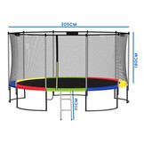 Rainbow trampoline 305 cm - with safety net & ladder - up to 120 kg