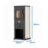 Wood stove - steel - freestanding - 8.5 KW - cast iron